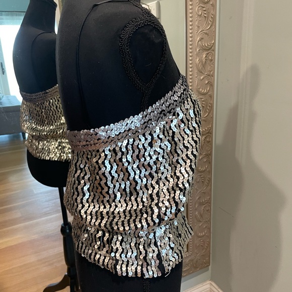 Ann Green silver sequin top size Small - Picture 2 of 6